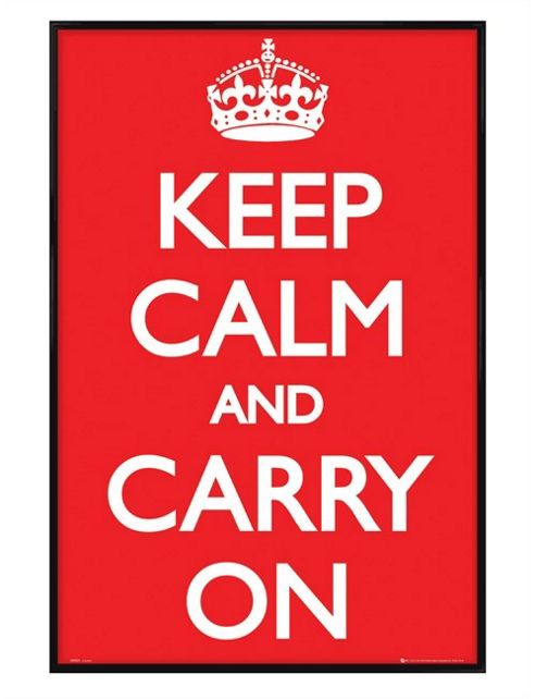 Image of Carry On Gloss Black Framed Keep Calm Poster