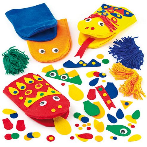 Image of Kids Crafts Funky Felt Hand Puppet Kits (10 Pcs)