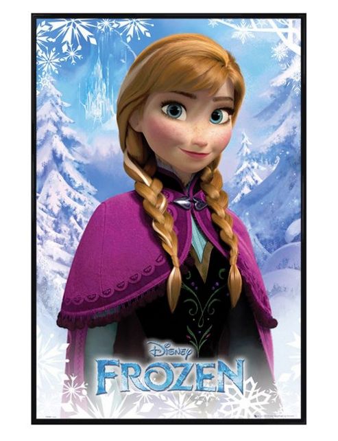 Image of Gloss Black Framed Disney's Frozen Anna Poster