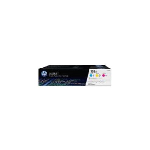 Image of Hp 126a Tri-colour Pack (cyan/magenta/yellow) Toner Cartridge (yield 1,000 Pages) For Colour Laserjet Pro Cp1025