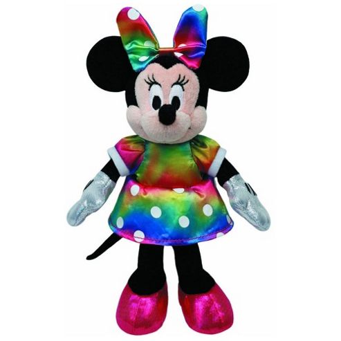 Image of Ty Beanie Buddy Minnie Mouse Tie Dye Sparkle With Sound