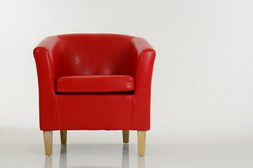 Image of Kendal Bicast Leather Tub Chair Red