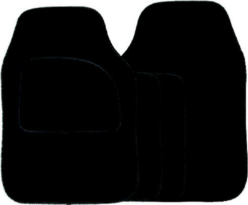 Image of Black Carpet Mat Set With Black Piping