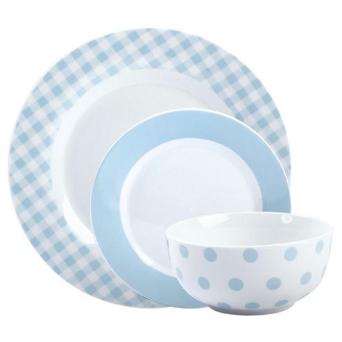 blue dinner sets tesco