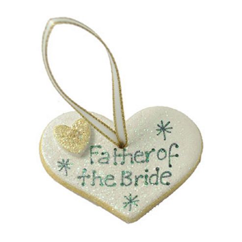 Image of Father Of The Bride Gold Sparkle Heart
