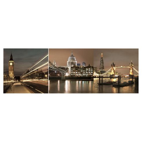 Image of London Canvases Set Of 3 20 X 60cm