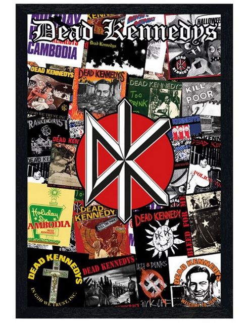 Image of Black Wooden Framed Dead Kennedys Collage Poster