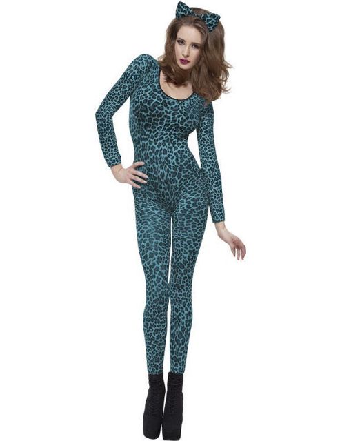 Image of Leopard Catsuit (blue)