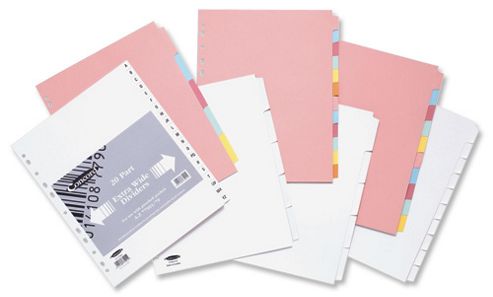 Image of Concord Punched Pocket Subject Dividers Extra Wide A-z 20-part A4 White Ref 7790