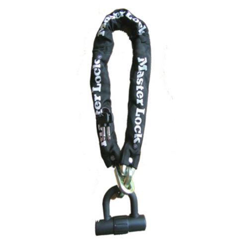 Image of Master Lock Silver Sold Secure 900mm Chain Lock With Integral Mini U Bar