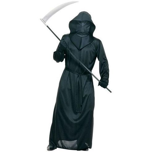 Image of Black Mesh Face Robe One Size
