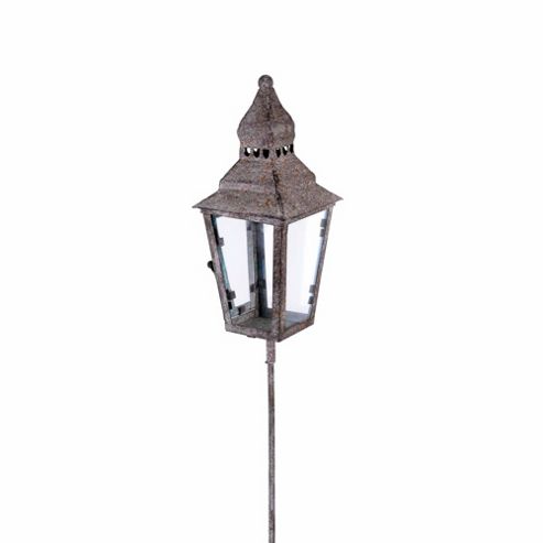 Image of Traditional Style Metal Garden Lantern On A Stake