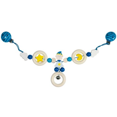 Image of Heimess 762690 Wooden Pram String Clip On (blue Boy)