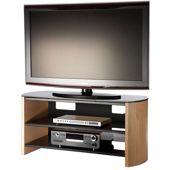 Light Oak Wood Veneer TV Stand for screens up to 50 inch