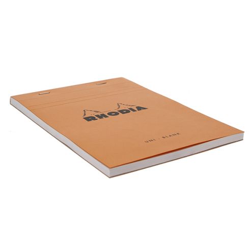 Image of Rhodia Orange Head Stapled Pad 14.8x21cm Sq.plain 16000c