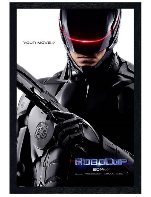 Image of Black Wooden Framed Robocop Your Move Poster