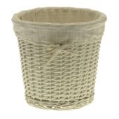 Wicker Valley Round Storage Wastepaper Bin with Cream Lining