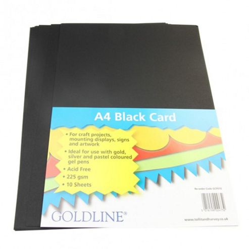Image of Black Card A4 225gsm - 10 Pk