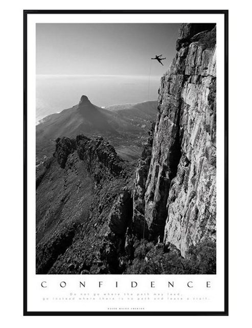 Image of Ralph Waldo Emerson Gloss Black Framed Confidence Poster