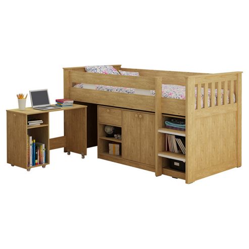 Image of Home Essence Merlin Study Bunk Bed - Oak