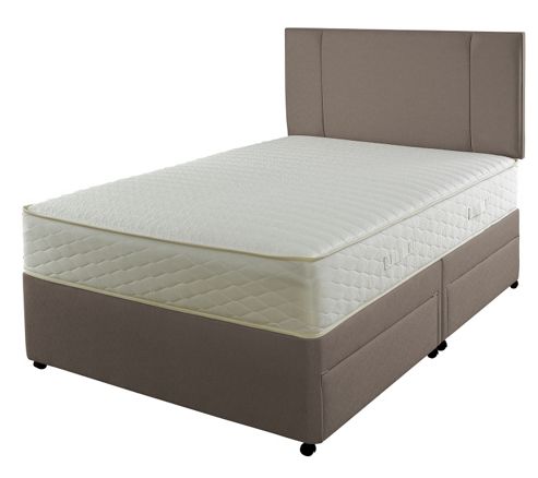Image of Slumberland Single Divan Bed - 700 Pocketflex, 2 Drawer, Mocha