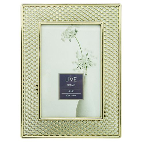 Image of Tesco Mesh Gold Photo Frame 4 X 6"