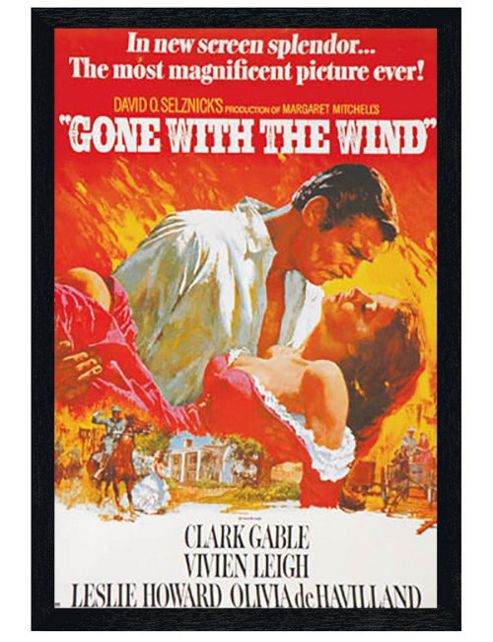 Image of Gone With The Wind Black Wooden Framed Vivian Leigh Is Scarlett O'hara Poster