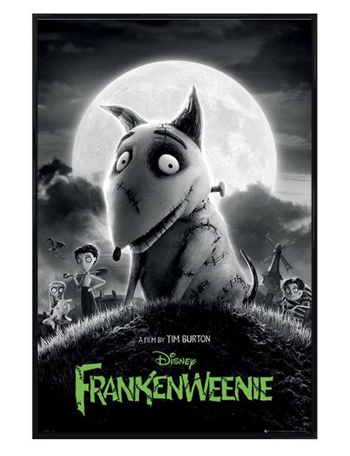 Image of Tim Burton's Frankenweenie Gloss Black Framed Sparky Poster