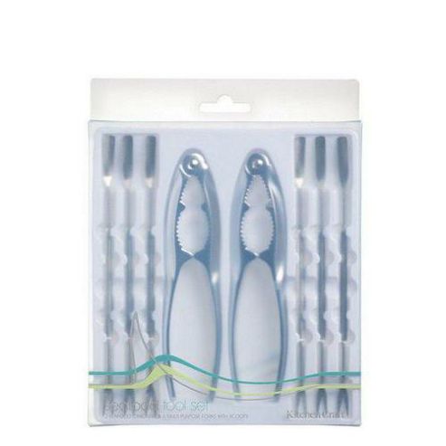 Image of Kitchen Craft Stainless Steel Fish Crackers And Seafood Forks, Set Of Two, Boxed