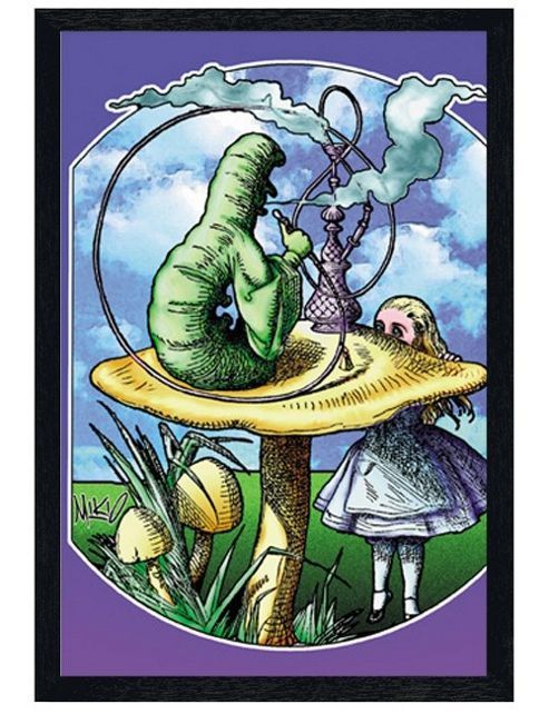 Image of Black Wooden Framed Alice In Wonderland Mikio Kennedy Poster