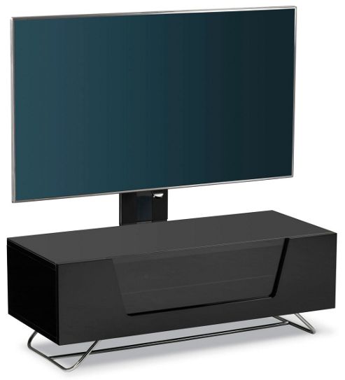 Image of Alphason Chromium Black Cantilever Tv Stand