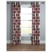 Tesco Saturn Unlined Eyelet Curtain 66X72 Red/Plum