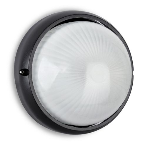 Image of Trentham Ip54 Outdoor Die Cast Aluminium Security Bulkhead In Black