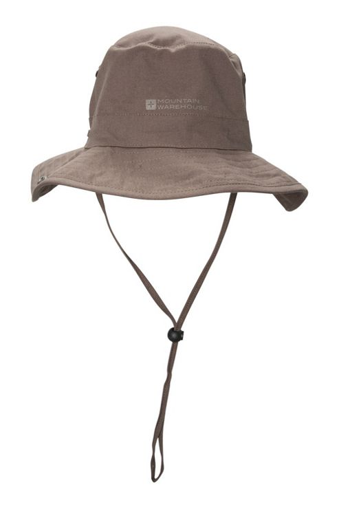 Image of Australian Brim Hat Sun Shade Festival Headwear With Net - Brown