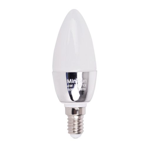 Image of Minisun Ses E14 Opal Glass 4w Led Candle Bulb Warm White