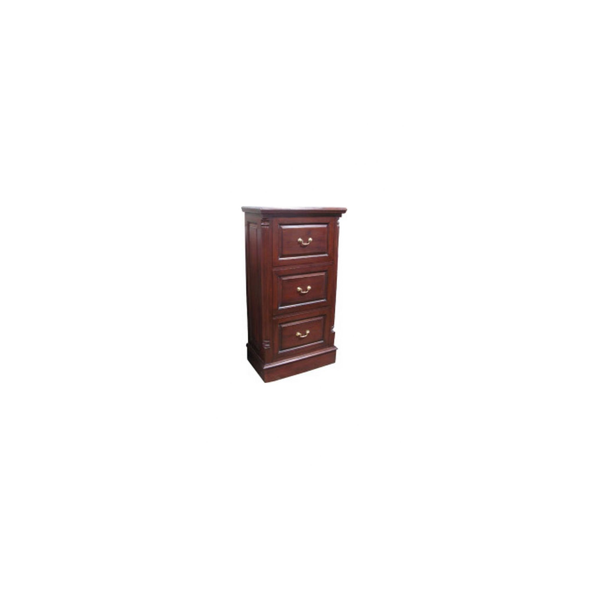 Lock stock and barrel Mahogany 3 Drawer Filing Cabinet with Brass Handles in Mahogany at Tesco Direct