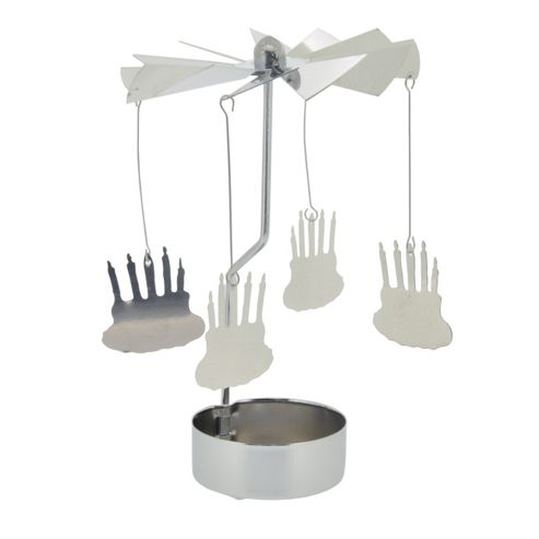 Image of Unique Metal 'birthday Cake' Celebration Themed Traditional Windlight Tealight Holder