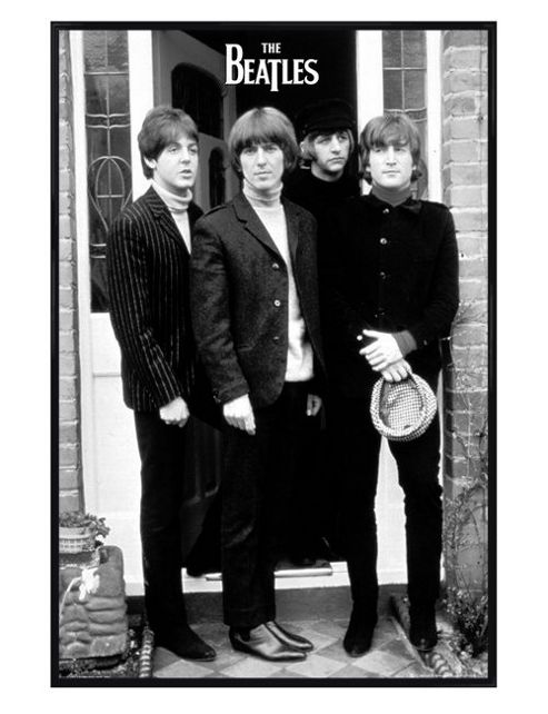 Image of The Beatles Gloss Black Framed Cavern Club Heroes Poster