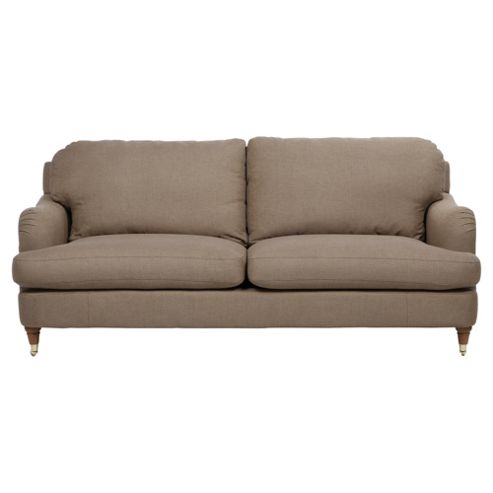 Image of Florence Large 3 Seater Sofa Linen Effect, Taupe
