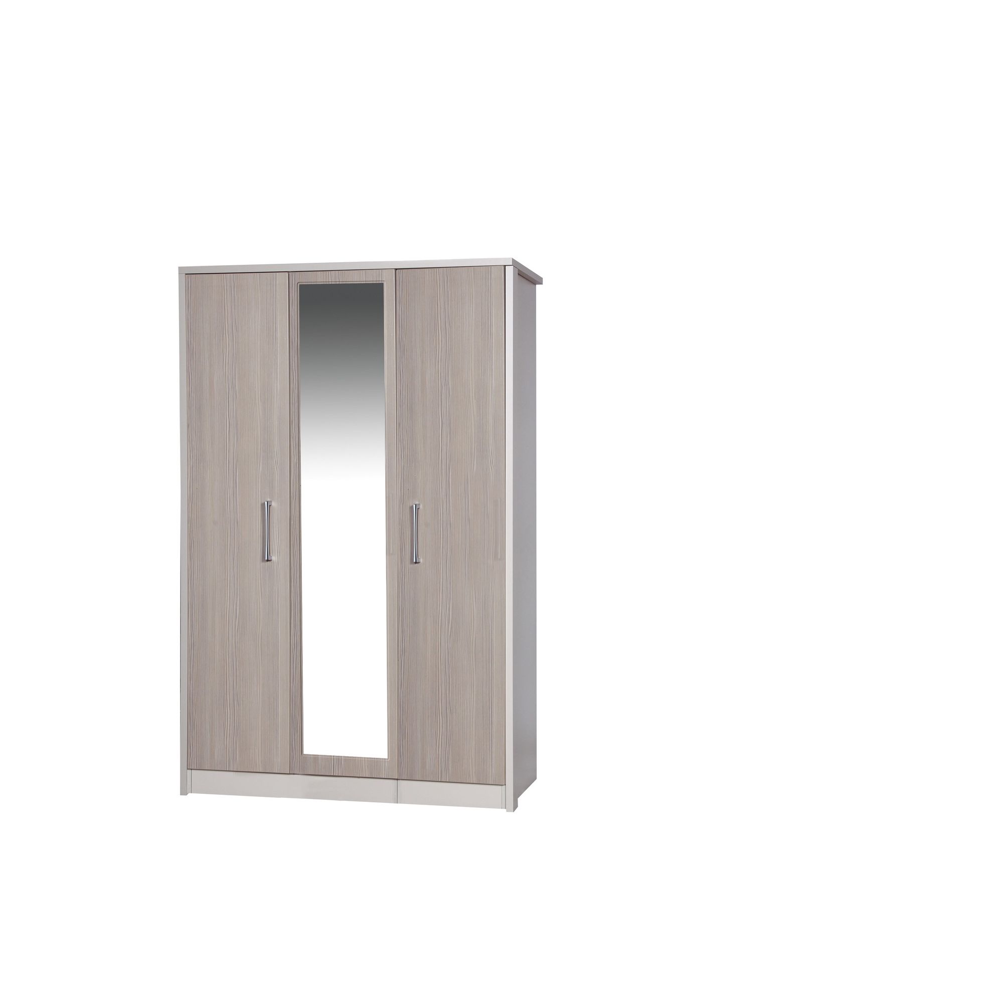 Alto Furniture Avola 3 Door Wardrobe with Mirror - Cream Carcass With Champagne Avola at Tesco Direct