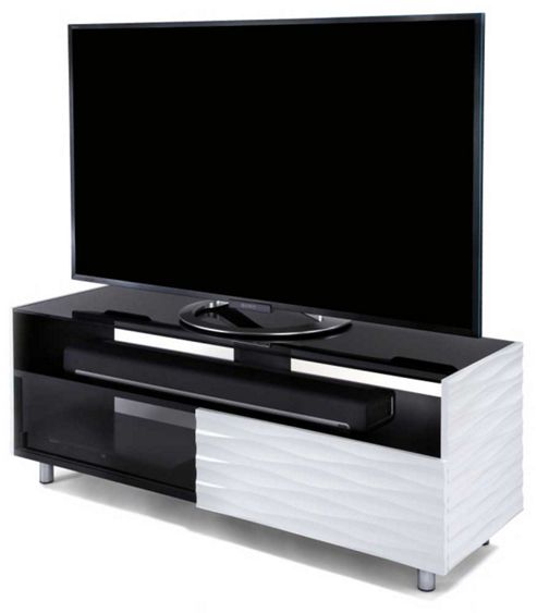 Image of Off-the-wall Contour 1300 Wd White Tv Stand