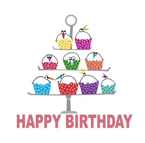 Image of Holy Mackerel Greetings Card- Cupcake Stand Birthday Card