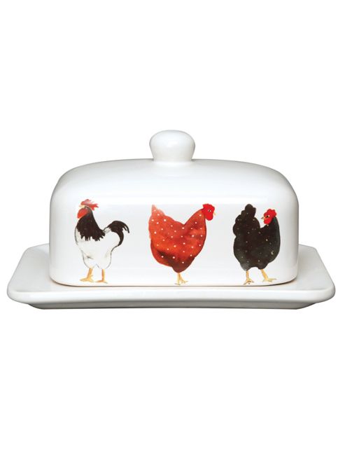 Image of Pecking Order Hen Design Butter Dish By Tuftop