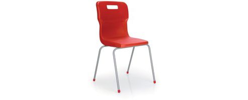 Image of Titan 4 Leg Polypropylene School Chair Size 4 Red