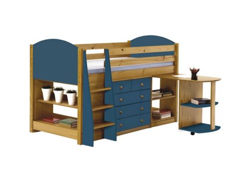 Image of Verona Mid Sleeper Set 1 Antique With Blue Details