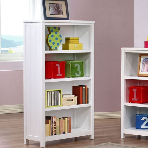 Image of Hickory 4 Shelf Bookcase - White