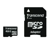Transcend 4GB MicroSDHC Card Class 2 with 1 Adapter