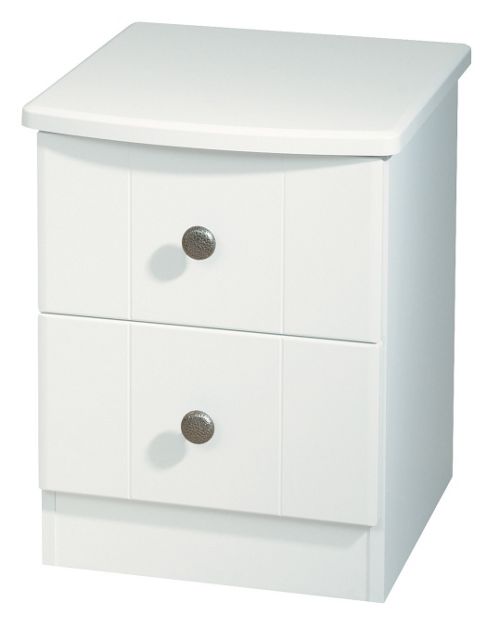 Image of Welcome Furniture Kingston 2 Drawer Bedside Chest With Locker - White