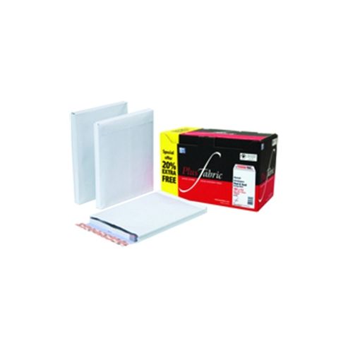 Image of Plus Fabric Envelopes Peel And Seal Gusset 25mm 120gsm C4 White 324x229mm [pack 100]