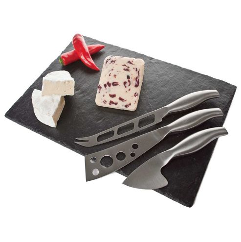 Image of Occasion Slate Cheese Board With 3 Stainless Steel Knives